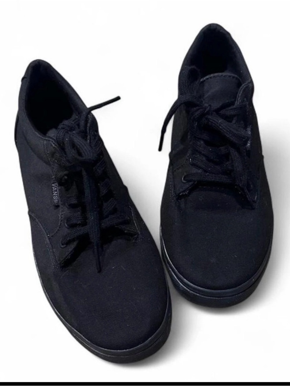 Vans Triple Black Canvas Low-Top Skate Sneakers Women's